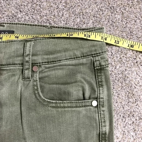 Level 99 Skinny Jeans Green Raw Hem Cropped - Picture 2 of 12